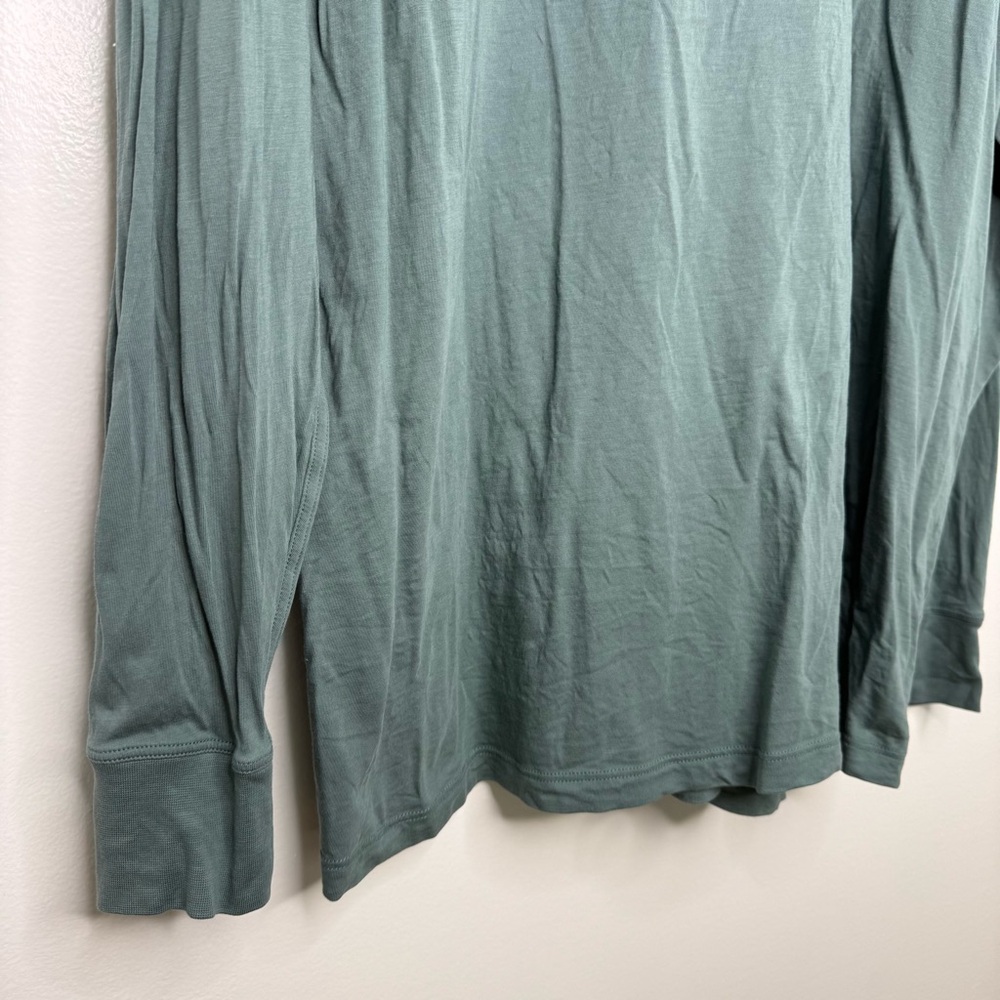 LULULEMON Tidewater Teal All Yours Cotton Long Sleeve Shirt - Picture 4 of 6